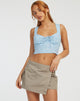 Image de Ridis Crop Top in Ditsy Rose Blue