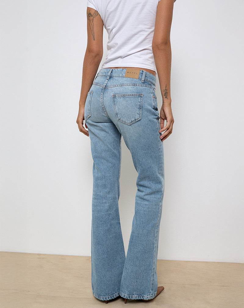 Image de Rigid Low Rise Flare Jeans in Bright Blue Used