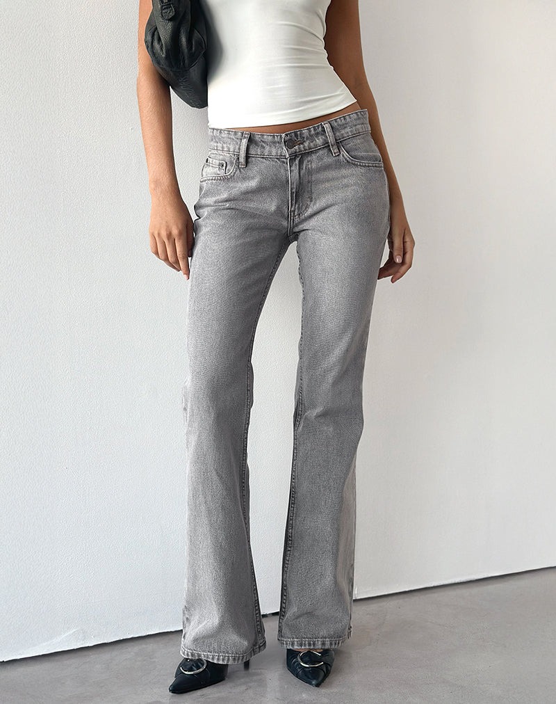 Image de Rigid Low Rise Flare Jeans in Grey Wash