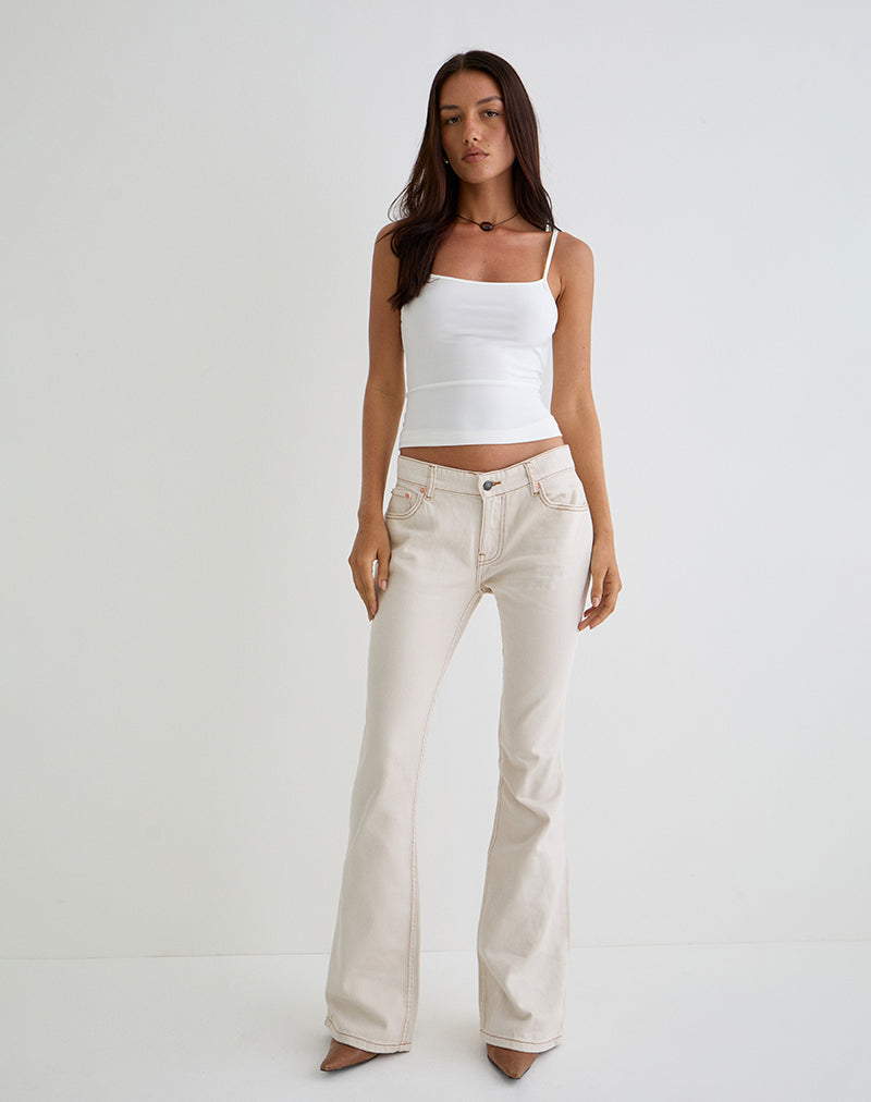 Image de Rigid Low Rise Flare Jeans in Off White