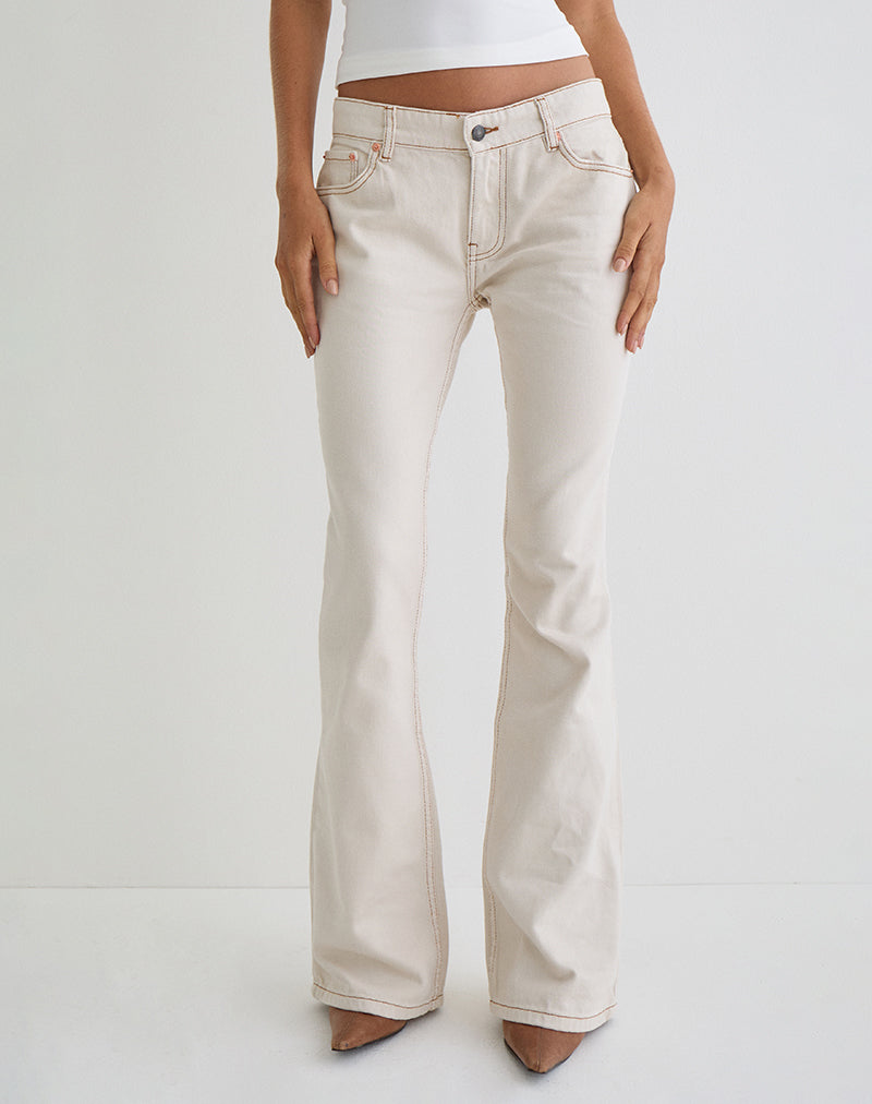 Image de Rigid Low Rise Flare Jeans in Off White