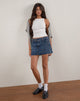 Image de Rigid Micro Denim Skirt in Heritage Blue