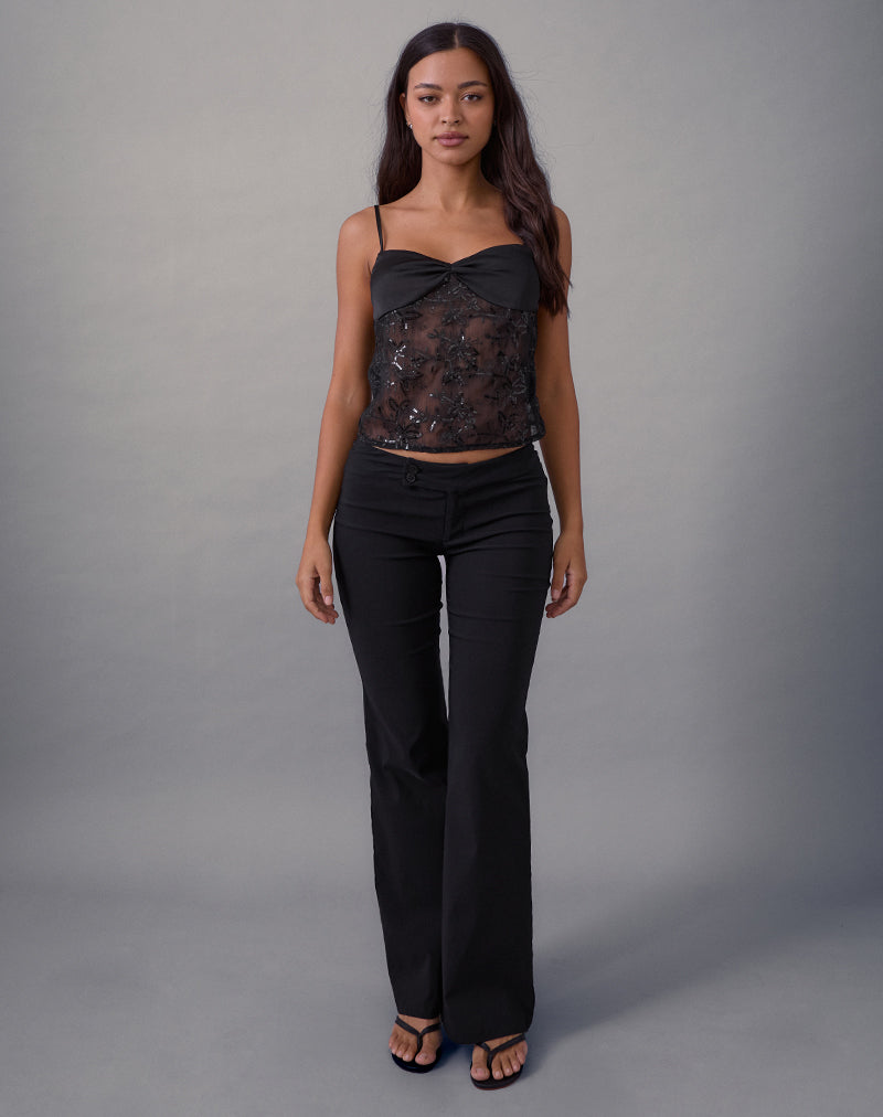 Image de Rikasu Top in Floral Chiffon Sequin Black