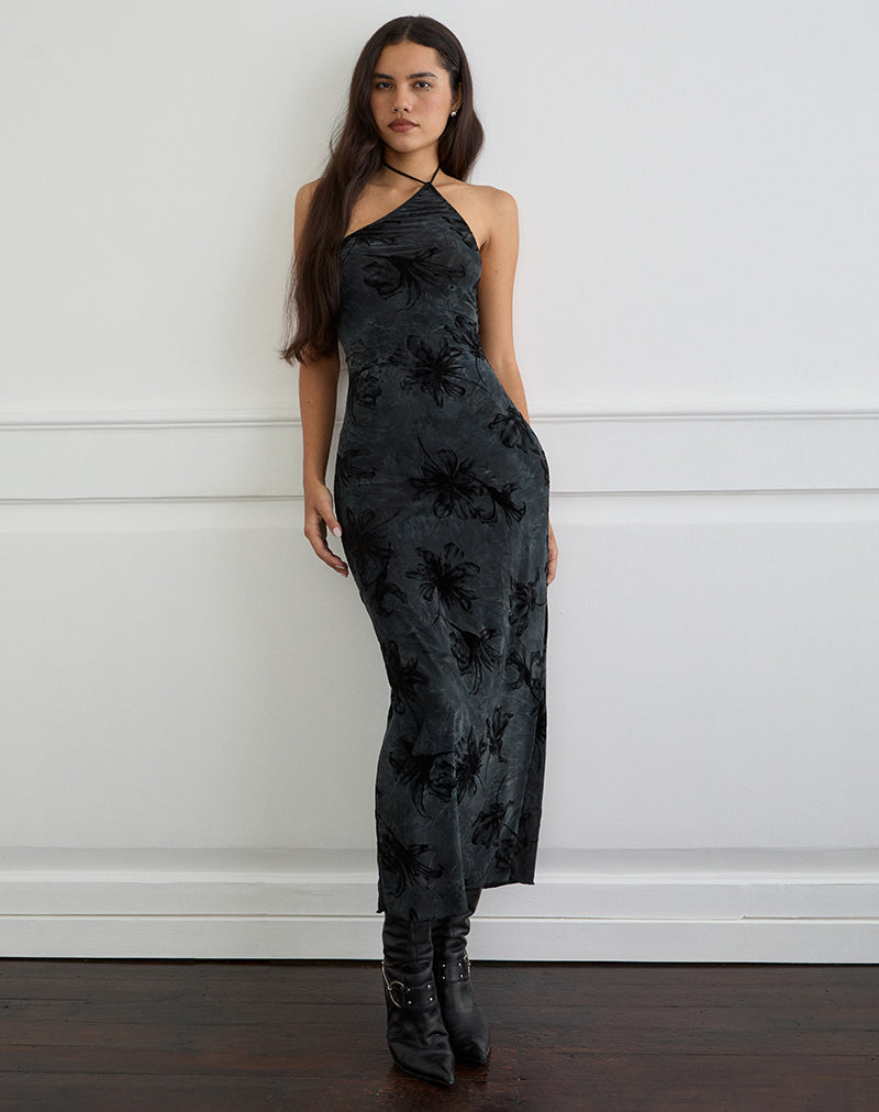 Image de Rikaya Maxi Dress in Burn Velvet Grey