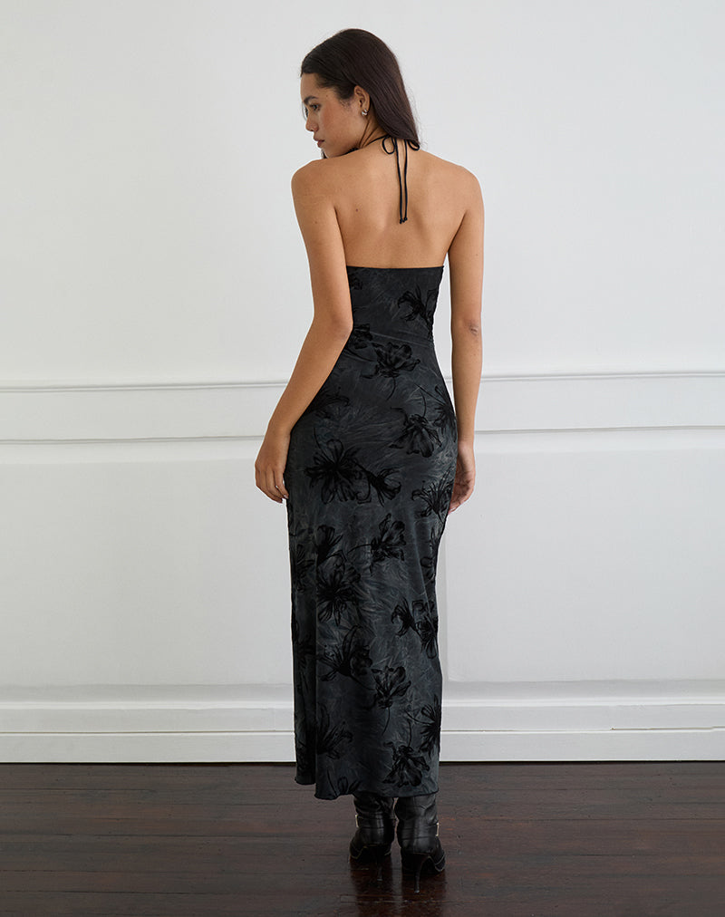 Image de Rikaya Maxi Dress in Burn Velvet Grey