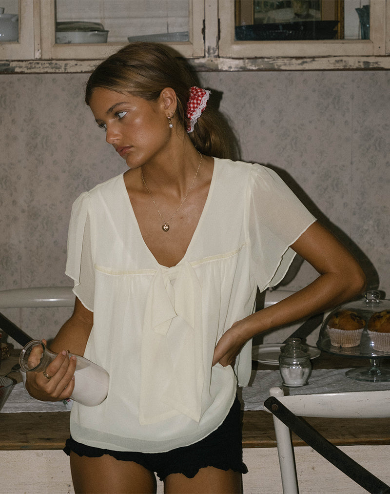 Image de Rike Longline Top in Chiffon Ivory