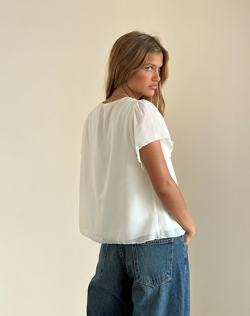 Image de Rike Longline Top in Chiffon Ivory