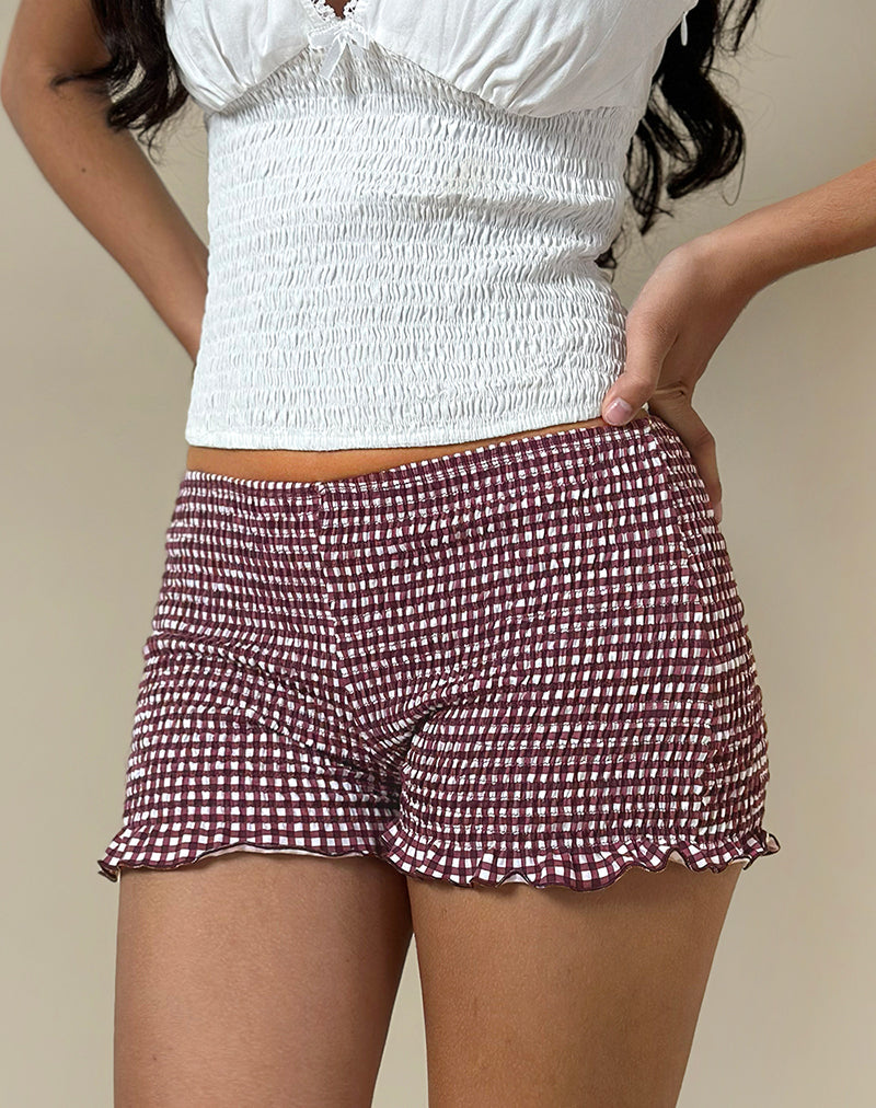 Short Ritala en mini vichy Wine