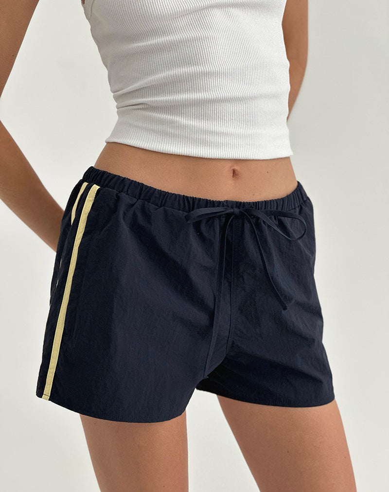 Image de Riu Runner Short in Navy with Yellow Stripe