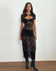 Image de Rium Unlined Midi Dress in Lace Black (robe midi non doublée en dentelle)
