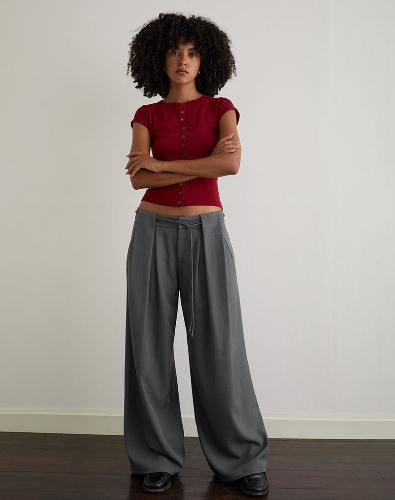 Image de Rivela Pantalon à taille nouée en gris