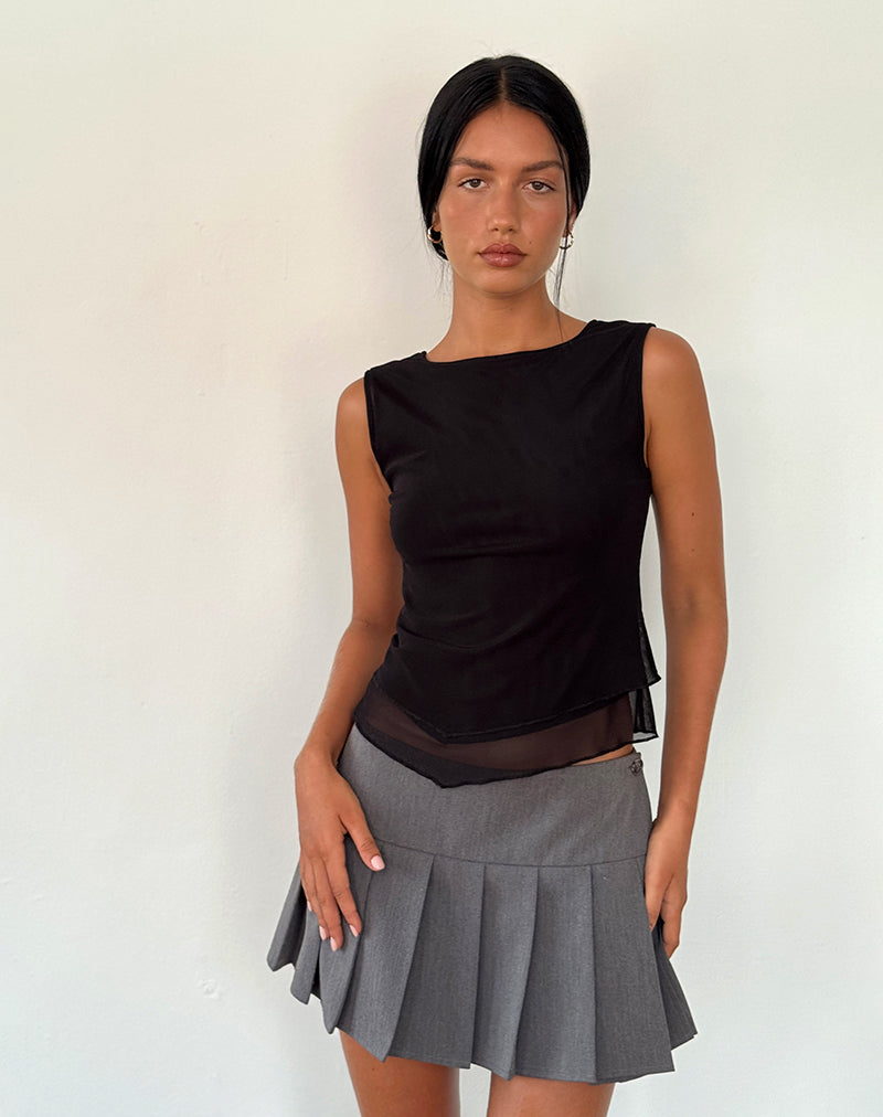 Image de Rochie Top asymétrique en maille noir