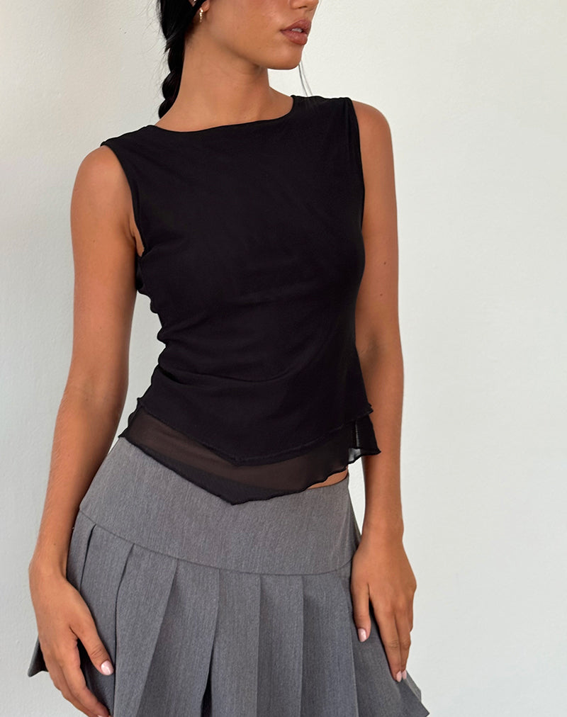 Image de Rochie Top asymétrique en maille noir