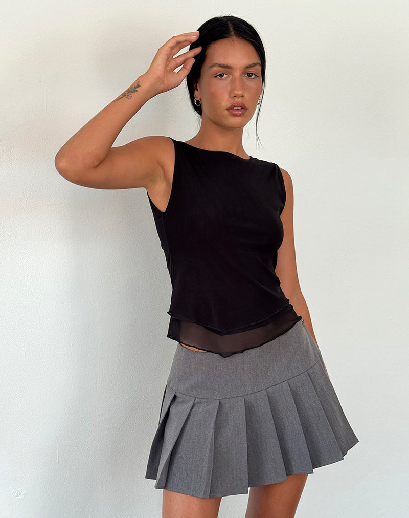 Image de Rochie Top asymétrique en maille noir