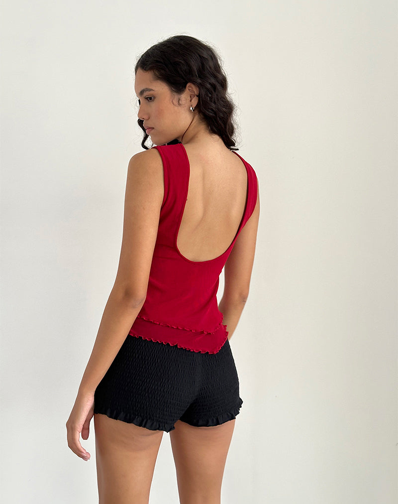 Image de Rochie Top asymétrique en maille cerise