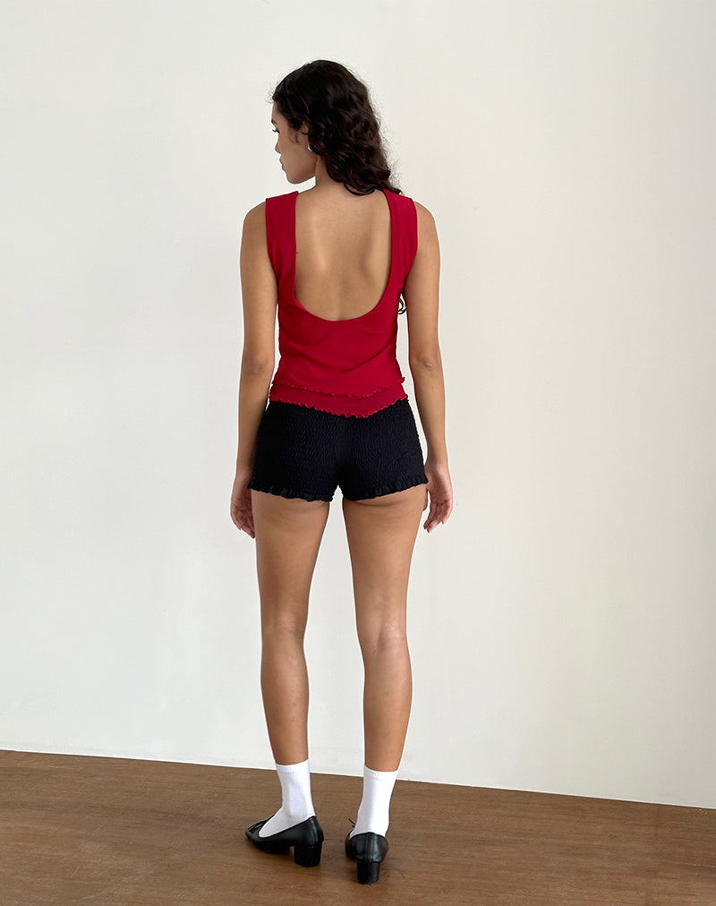 Image de Rochie Top asymétrique en maille cerise