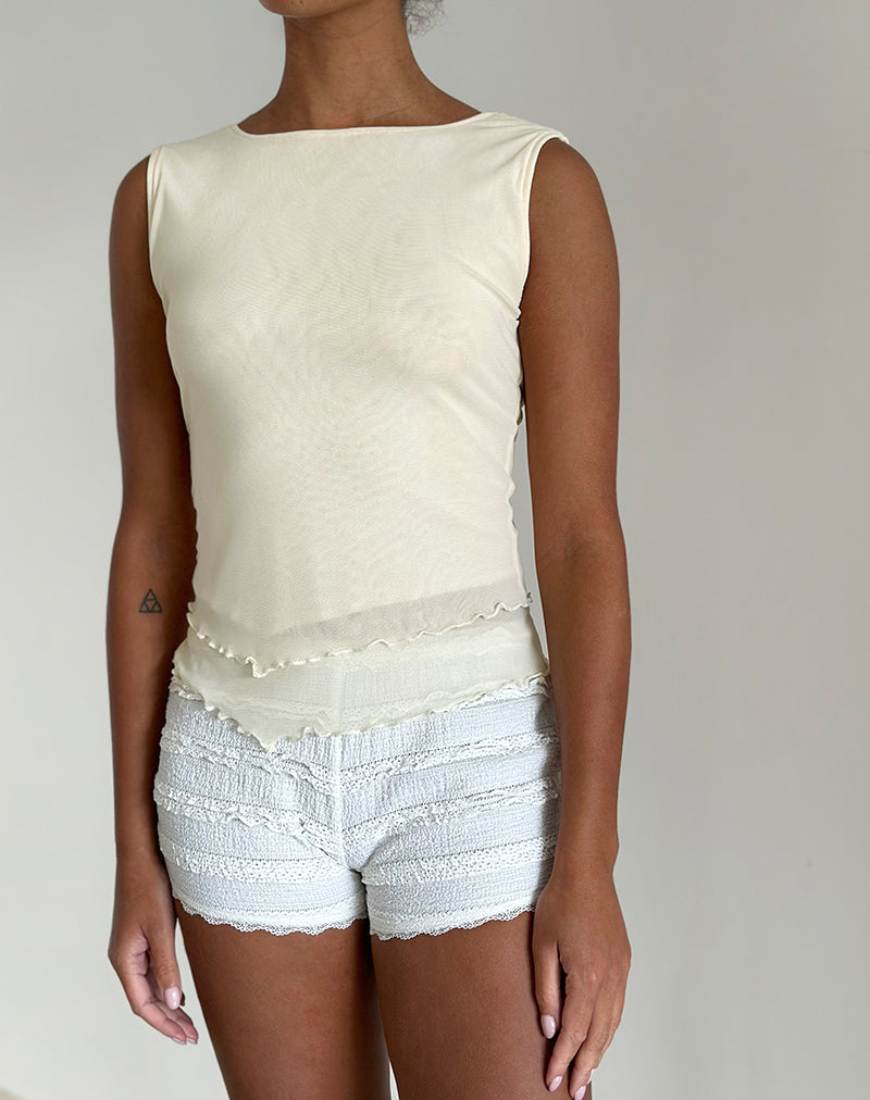 Image de Rochie Top asymétrique en maille crème