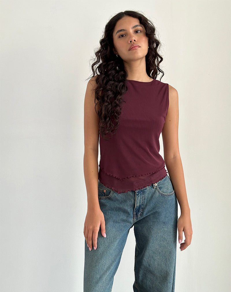 Image de Rochie Top asymétrique en maille marron