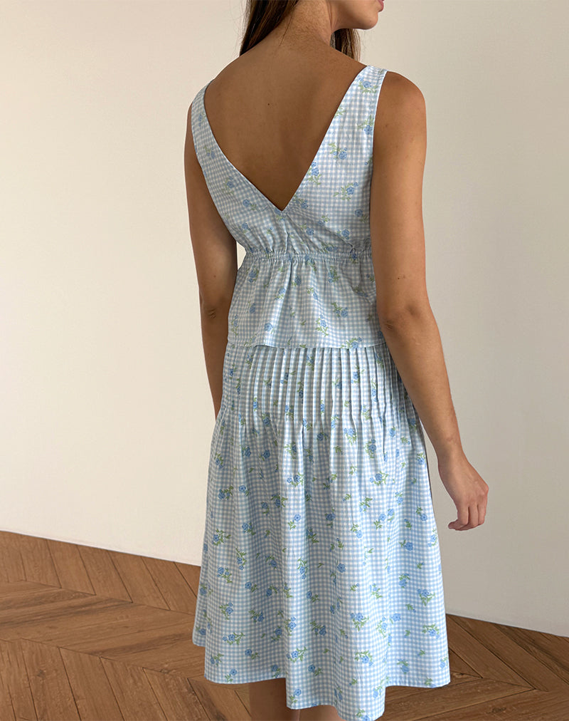 Image de Rolia Cami Top in Blue Flower Gingham