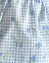 Vichy bleu à fleurs
