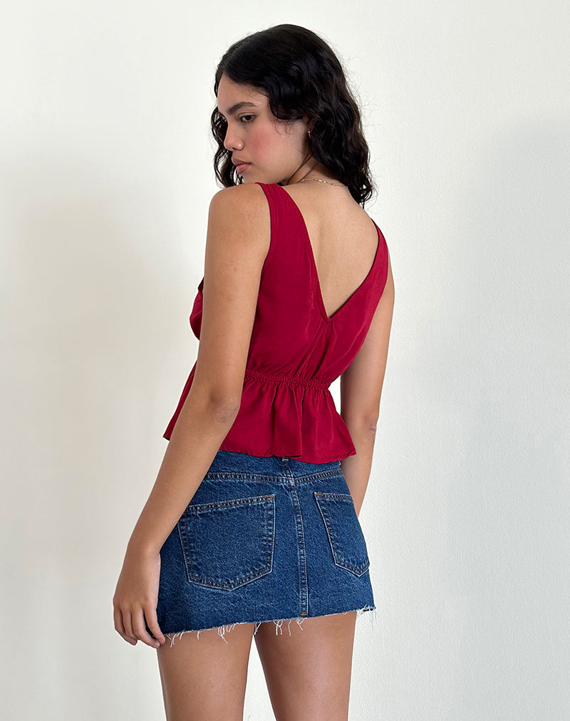 Image de Rolia Tie Front Top in Adrenaline Red