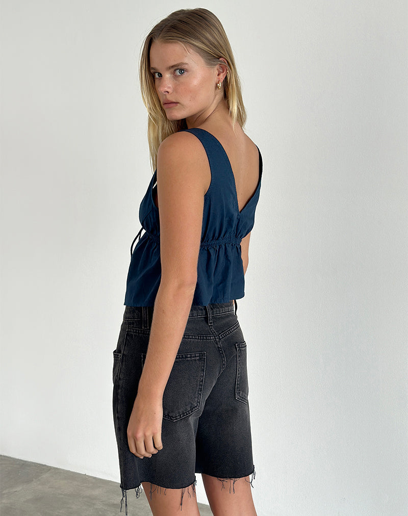 Image de Rolia Tie Front Top in Navy