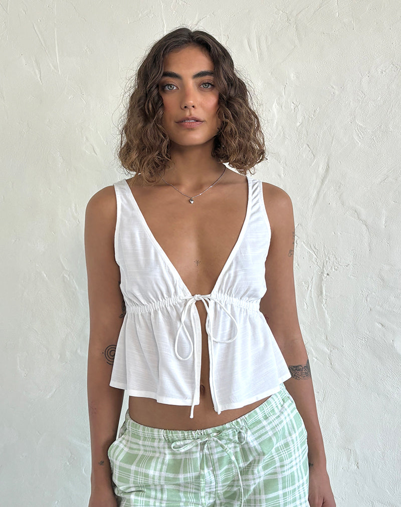 Image de Rolia Tie Front Top in Off White