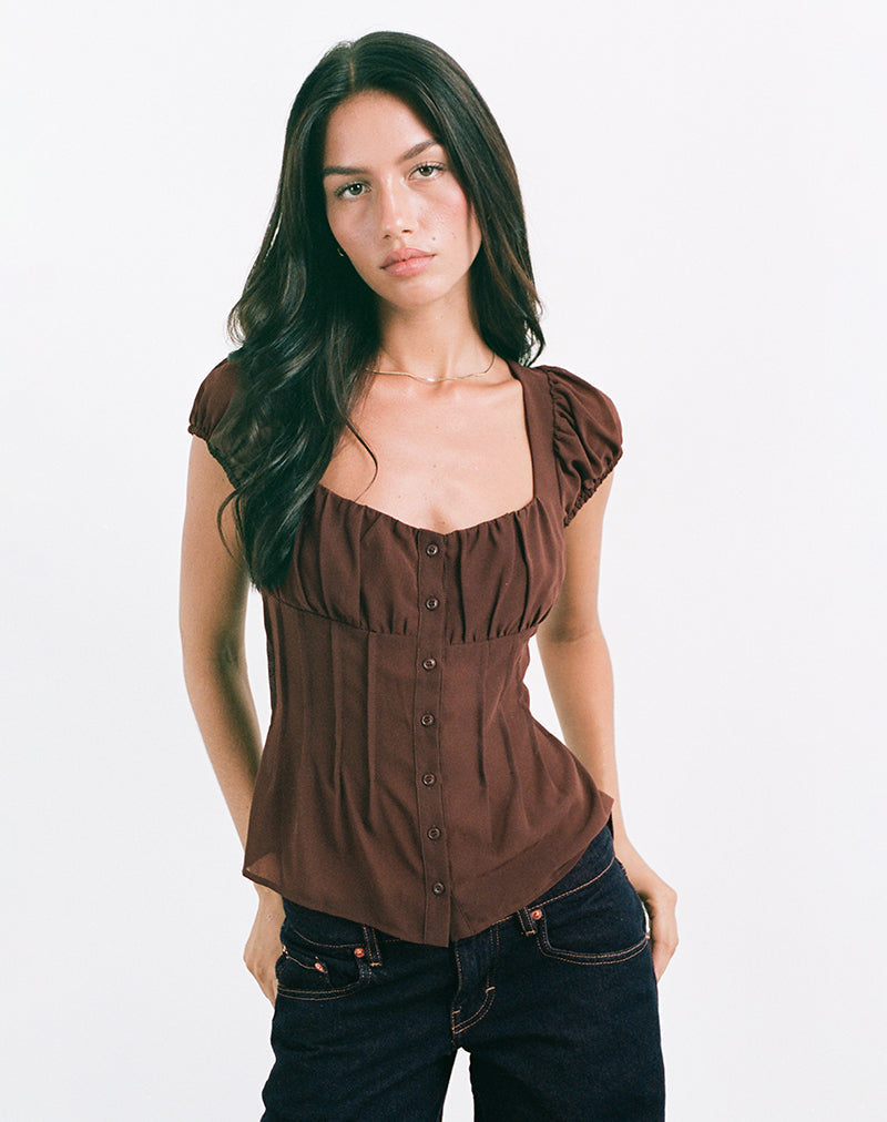 Image de Rolina Blouse in Chiffon Brown