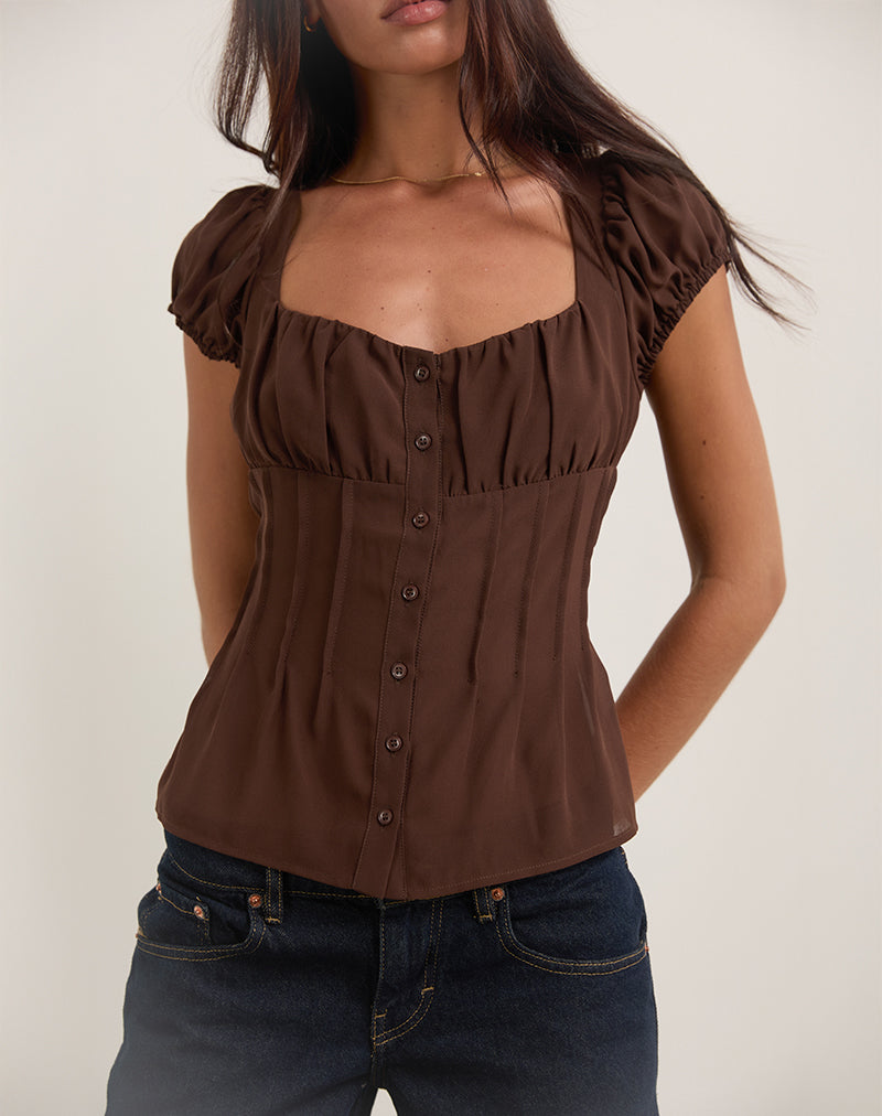 Image de Rolina Blouse in Chiffon Brown
