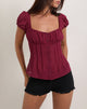Image de Rolina Blouse in Chiffon Burgundy