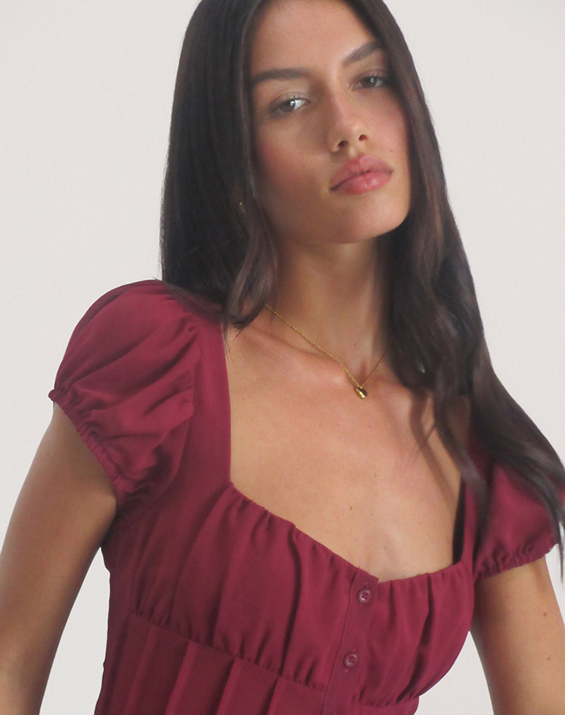 Image de Rolina Blouse in Chiffon Burgundy