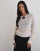 Image de Dorina Long Sleeve Top in Knit Ecru