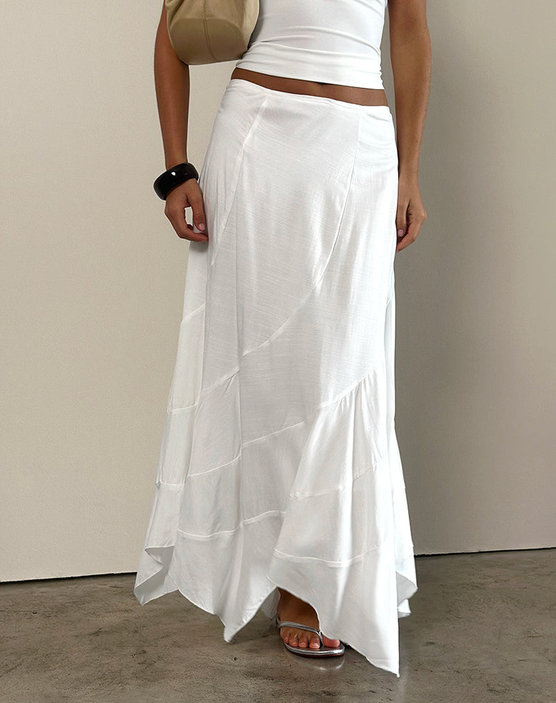 Image de Rombe Seamed Fairy Midi Skirt in Ivory