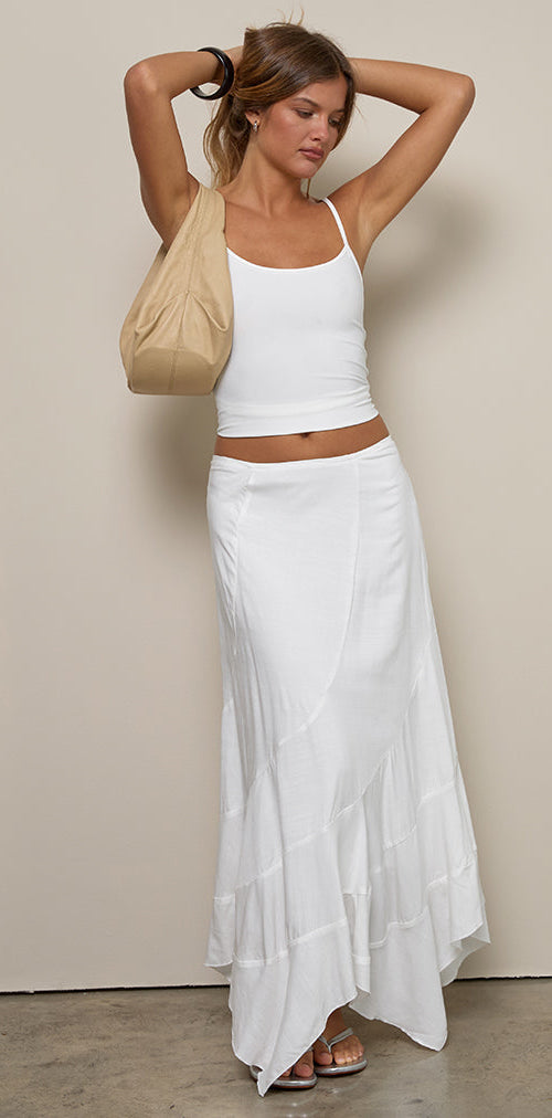 Image de Rombe Seamed Fairy Midi Skirt in Ivory