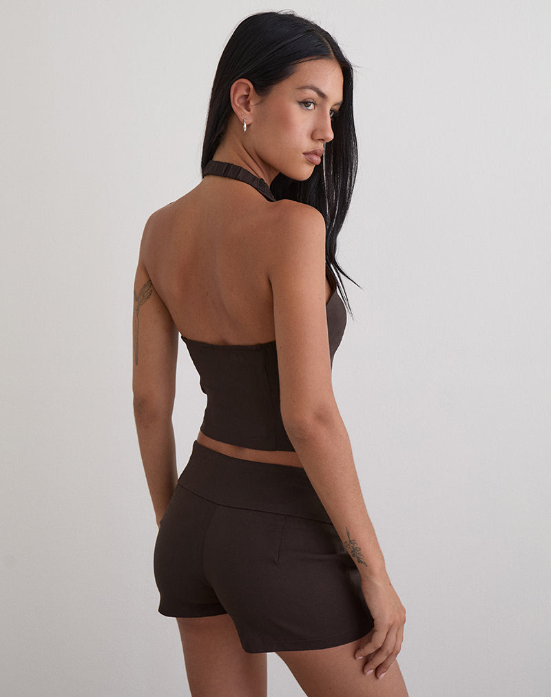 Image de Ronin Top in Lace Trim Tailoring Brown