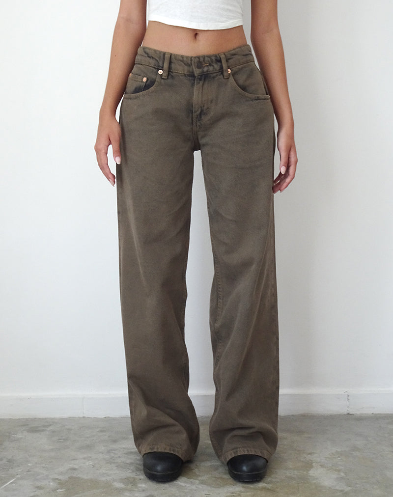 Image de Roomy Extra Wide Low Rise Jeans in Dark Black Sand