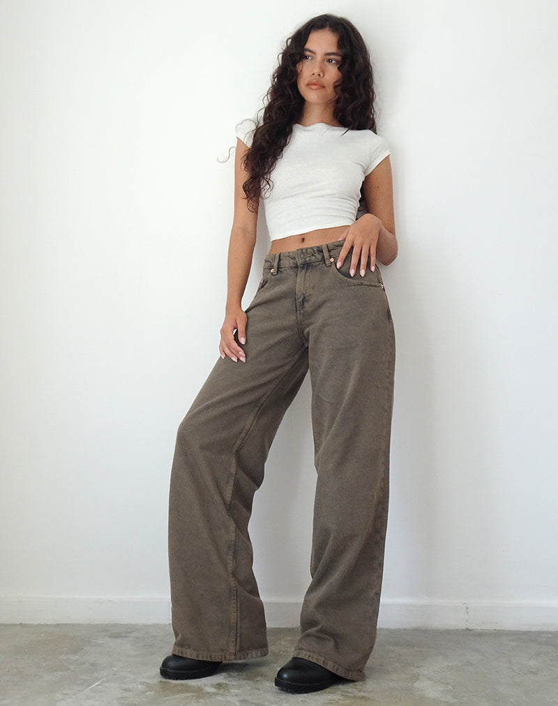 Image de Roomy Extra Wide Low Rise Jeans in Dark Black Sand