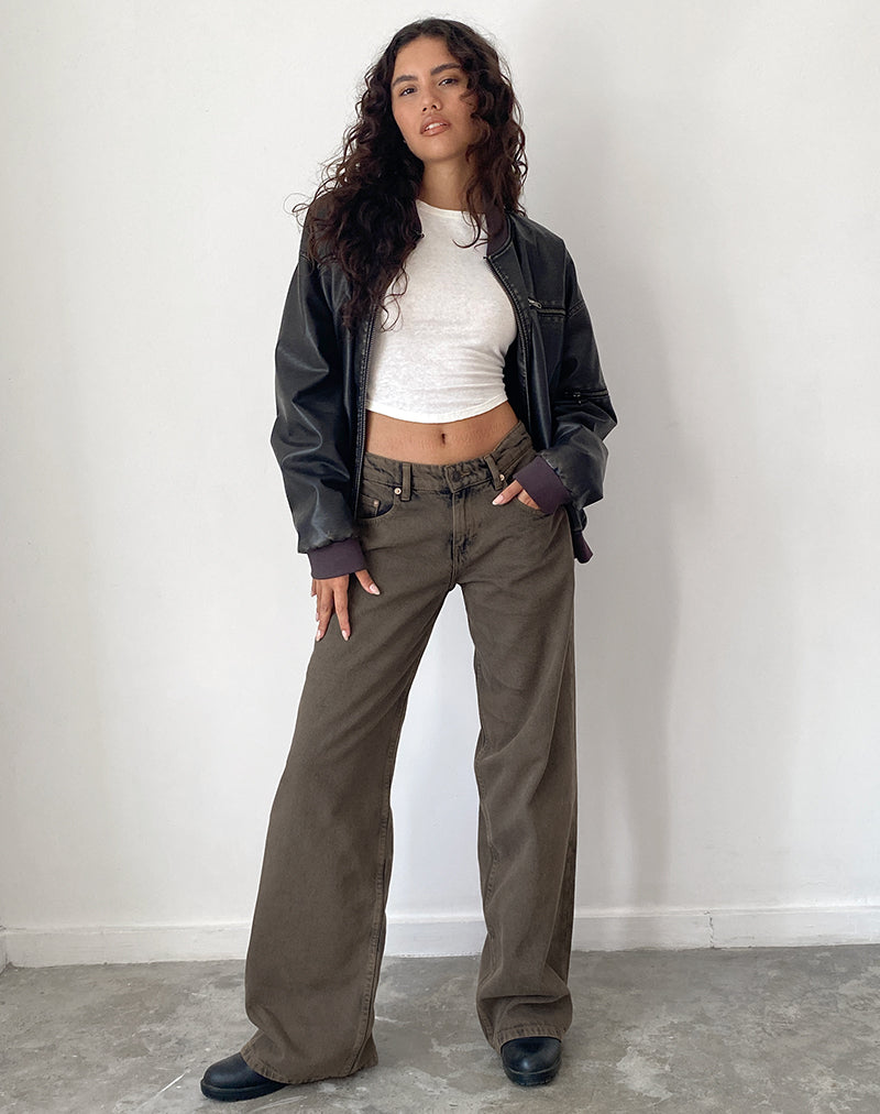 Image de Roomy Extra Wide Low Rise Jeans in Dark Black Sand