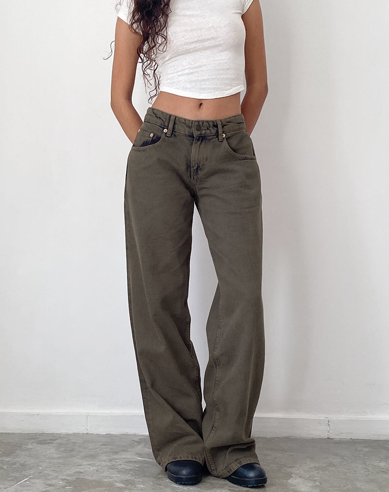 Image de Roomy Extra Wide Low Rise Jeans in Dark Black Sand