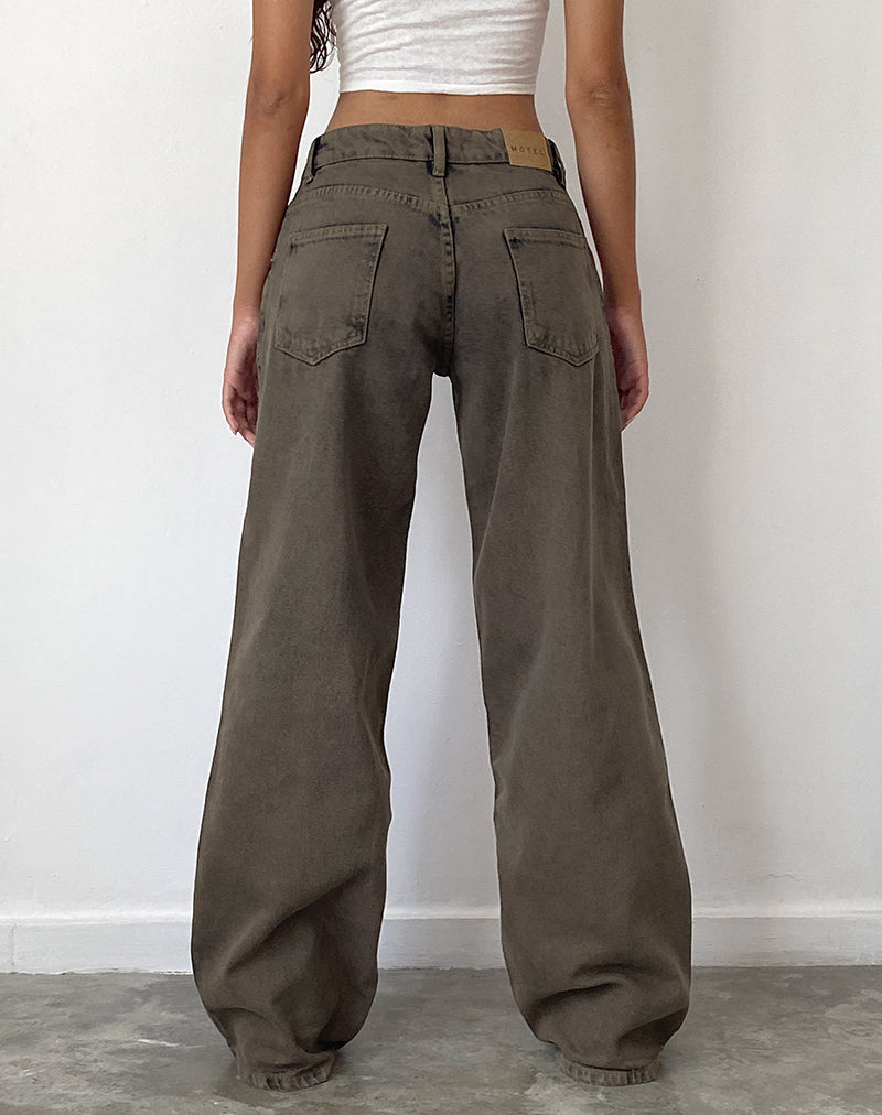 Image de Roomy Extra Wide Low Rise Jeans in Dark Black Sand