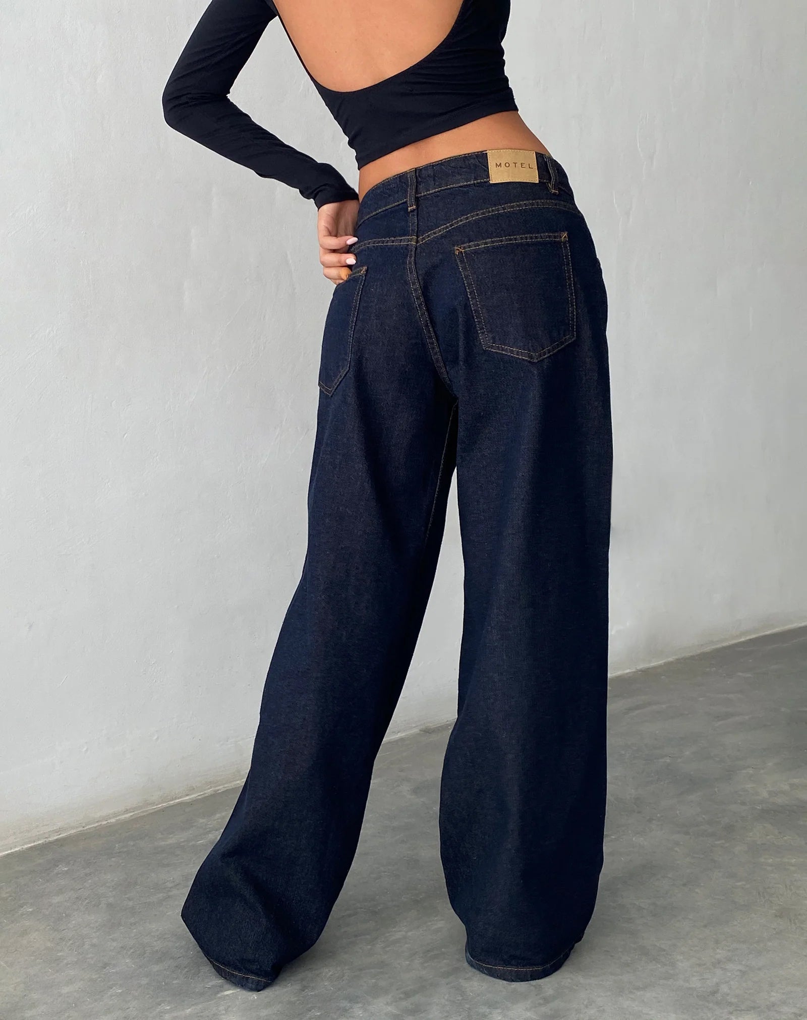 Image de Roomy Extra Wide Low Rise Jeans in Indigo