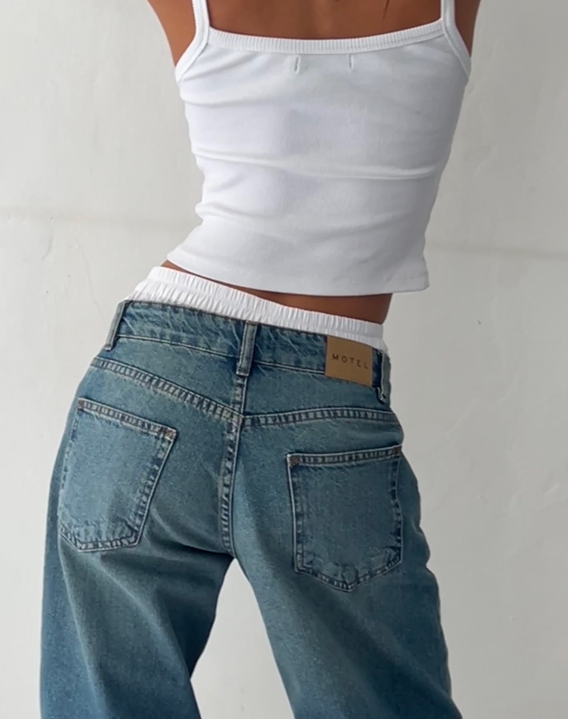 image de Roomy Extra Wide Low Rise Jeans in Vintage Blue Green