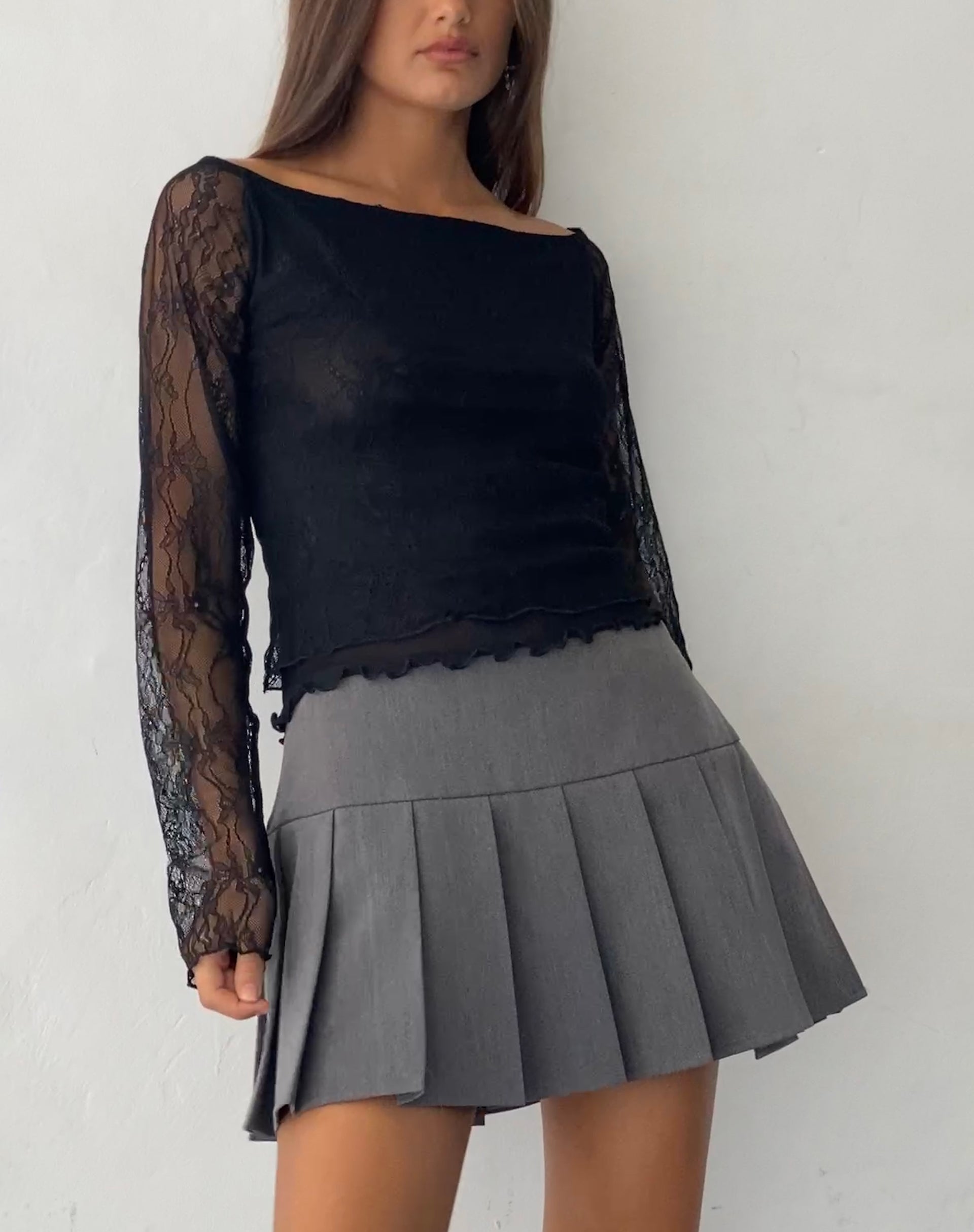 Image de Rory Long Sleeve Lace Top in Black