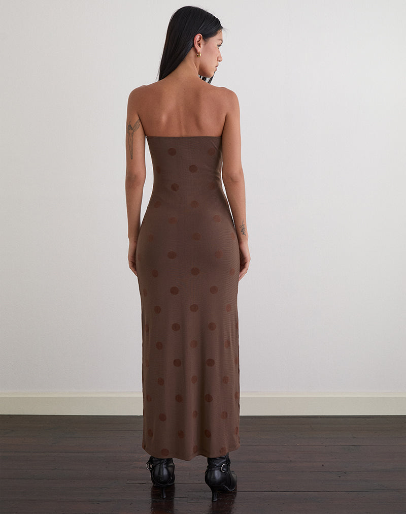 Image de Rosaga Maxi Dress in Big Polka Flock Brown