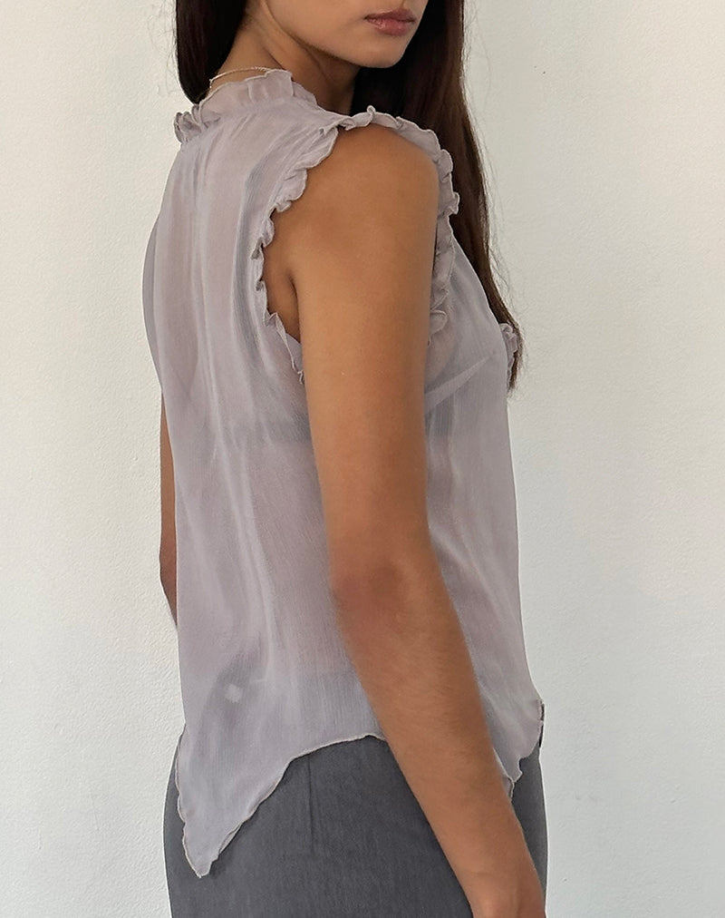 Image de Rosalinda Top in Chiffon Lilac Grey