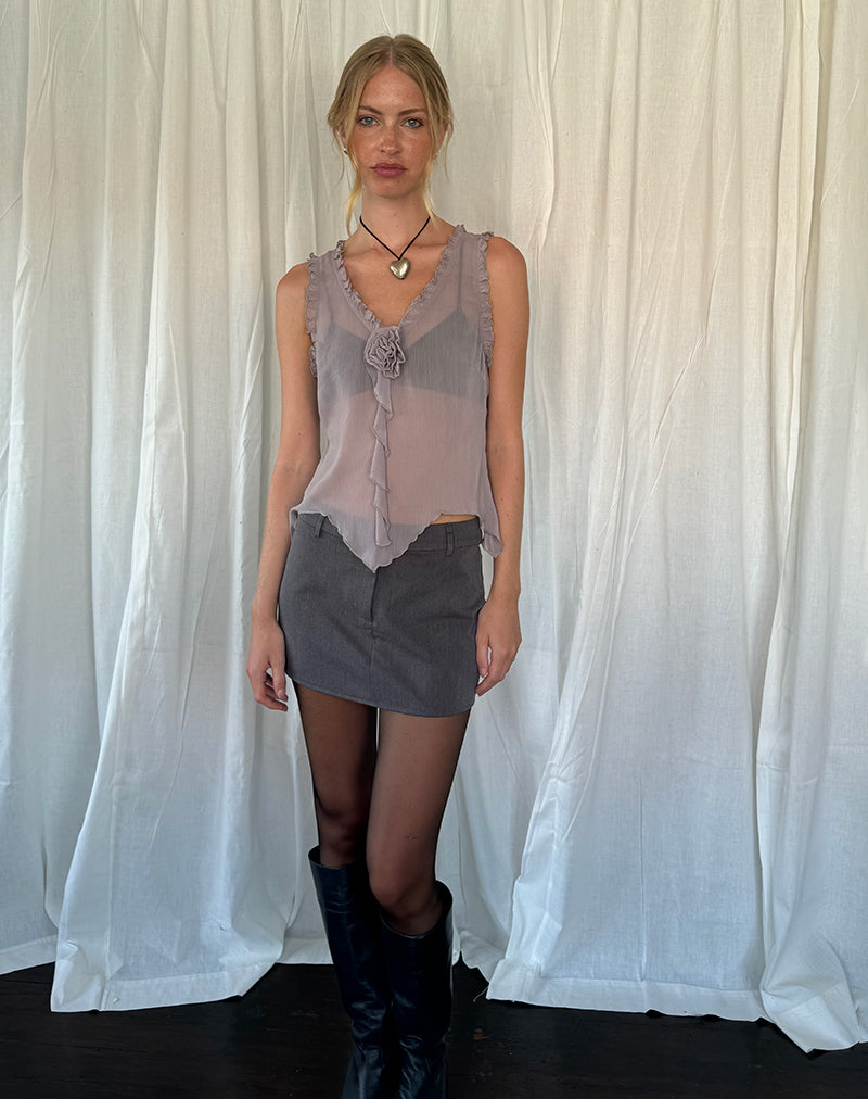 Image de Rosalinda Top in Chiffon Lilac Grey