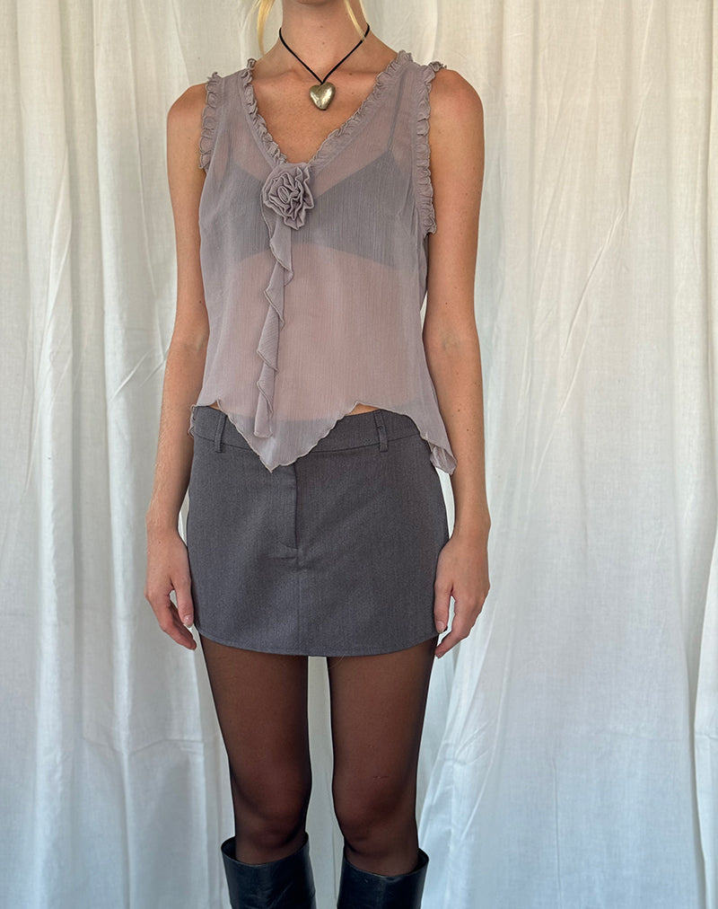Image de Rosalinda Top in Chiffon Lilac Grey