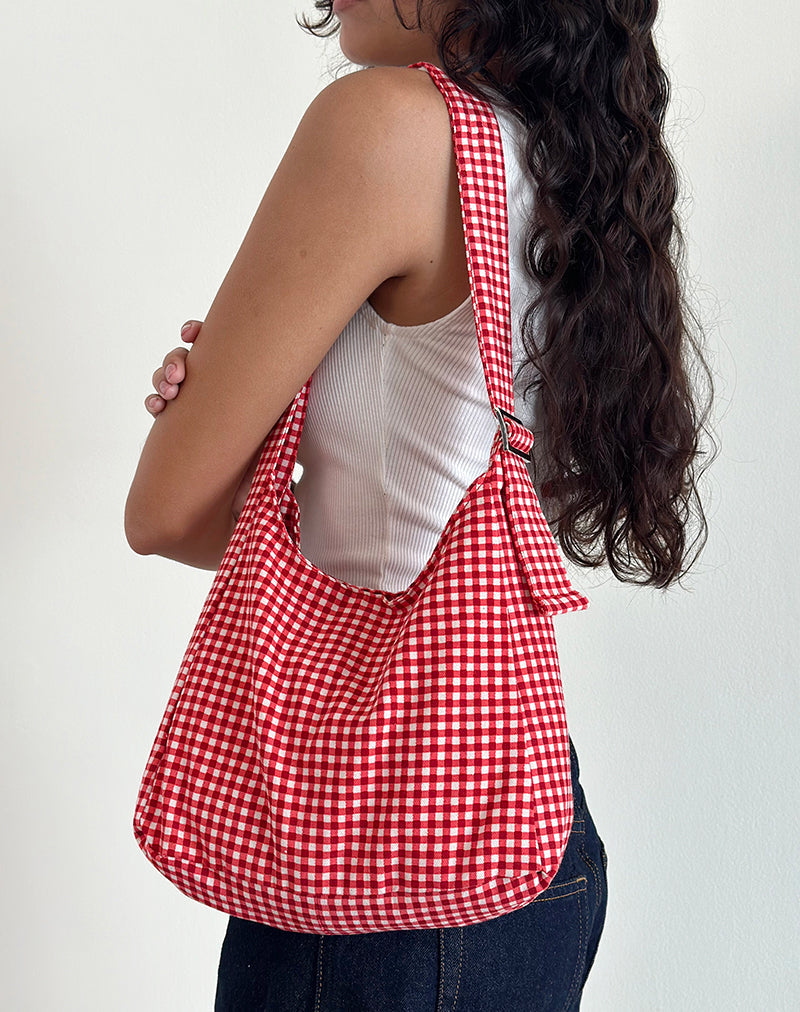 Sac Roscoe en vichy rouge