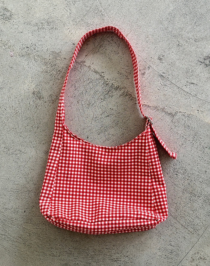 Sac Roscoe en vichy rouge