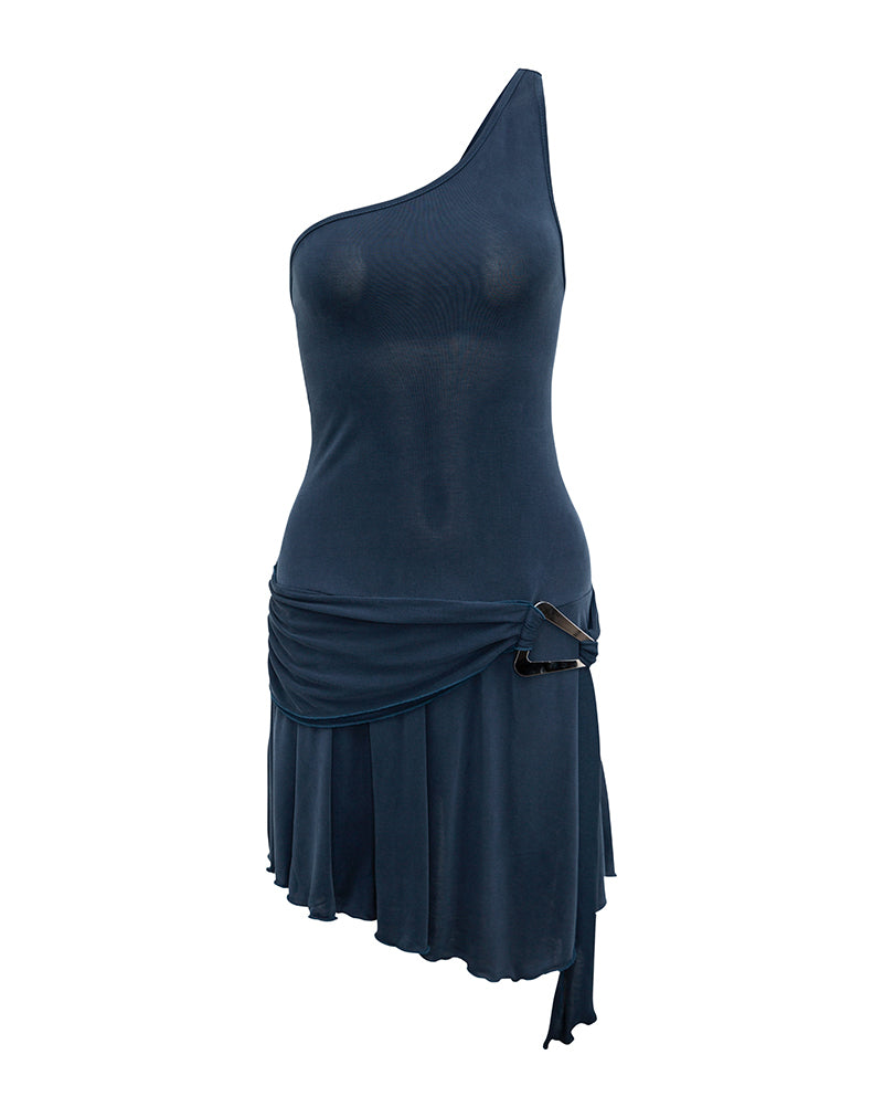 Mini robe asymétrique Roshni, Ocean Storm